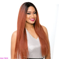 Ombre Colored T1B/33 Straight Lace Wigs T13x6x1 HD Transparent Lace Frontal Human Hair Wigs Remy For Woman Pre Plucked YYONG