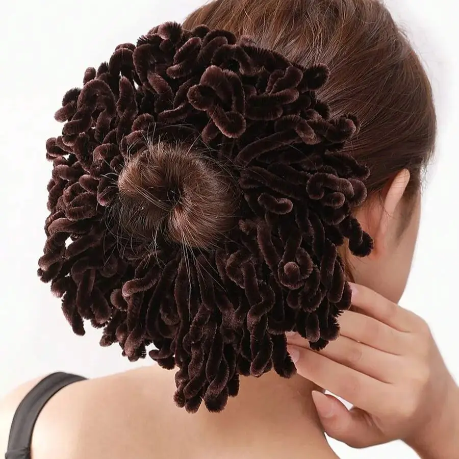 1pc Fashionable Boho Style Oversized Burgundy Hair Scrunchie Hair Accessory ,Hair Rope Ponytail
