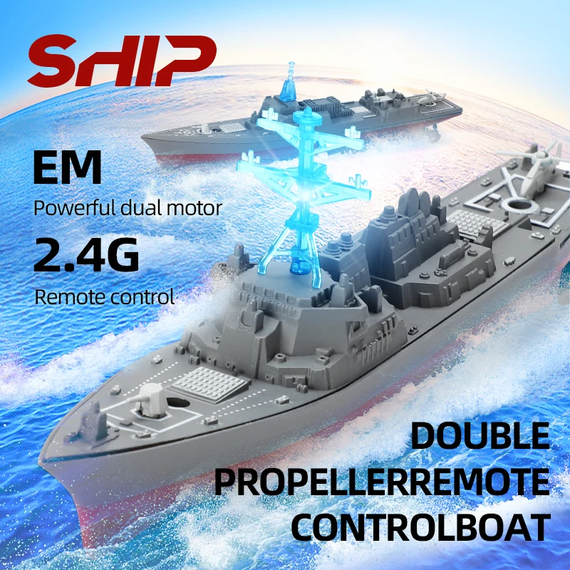 RC Model Warship Speed Boat Toy Remote Control Boats 2.4G RC Boat Toy for Kids Electronic Gift Water Toys Birthday Gifts