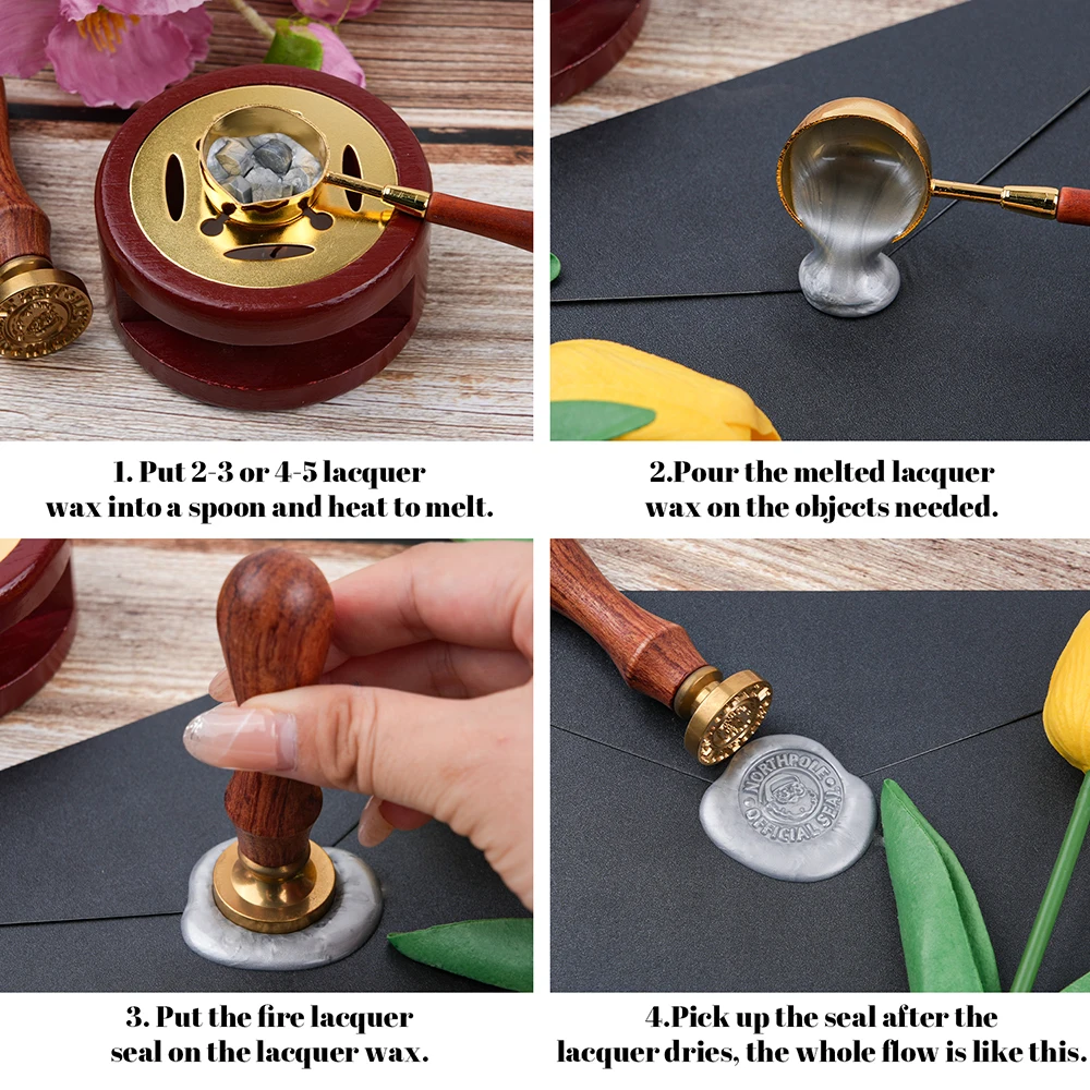 مجموعة ختم شمع عيد الميلاد - 800 قطعة من الخرز، ختم سانتا كلوز، أكثر دفئًا، ملعقة، شموع Tealight للمغلفات، الحروف، الحرف اليدوية، هدية عيد الميلاد #2