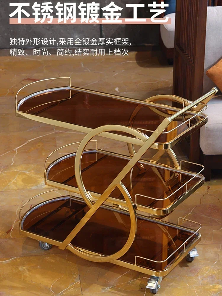 Large Size Multifunctional Wine Service Cart Hotel Restaurant Cake Hot Pot Dish Delivery Cart