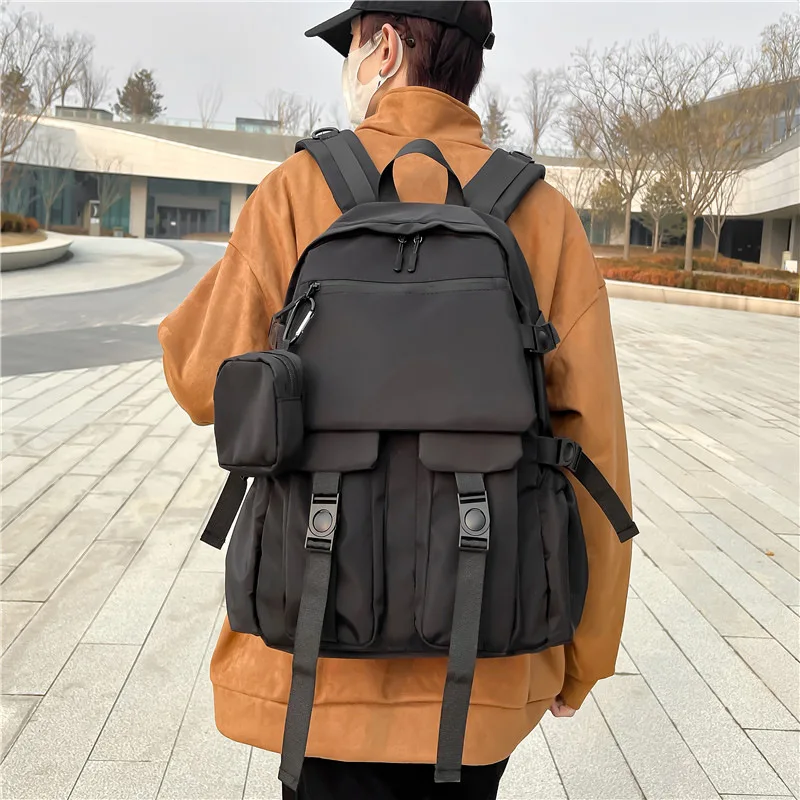 Imagem -02 - Mochila de Grande Capacidade para Mulher Homem 2023 Bolsas de Escola Impermeáveis para Adolescentes Preto Mochila de Viagem Masculino Bookbags