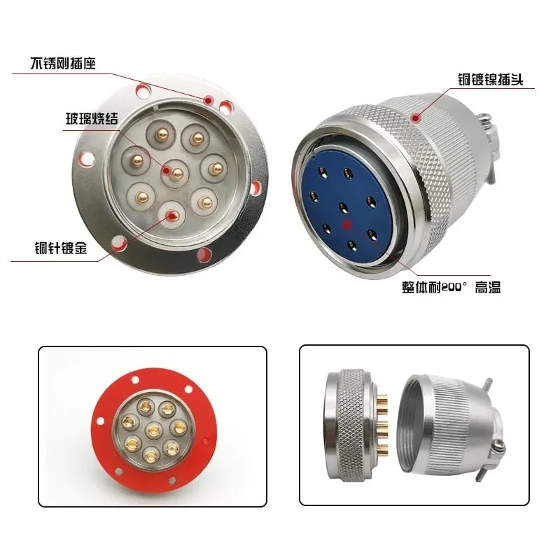 304 stainless steel airtight aviation plug MX33-4/10/26/41/55 core vacuum glass sintering seat