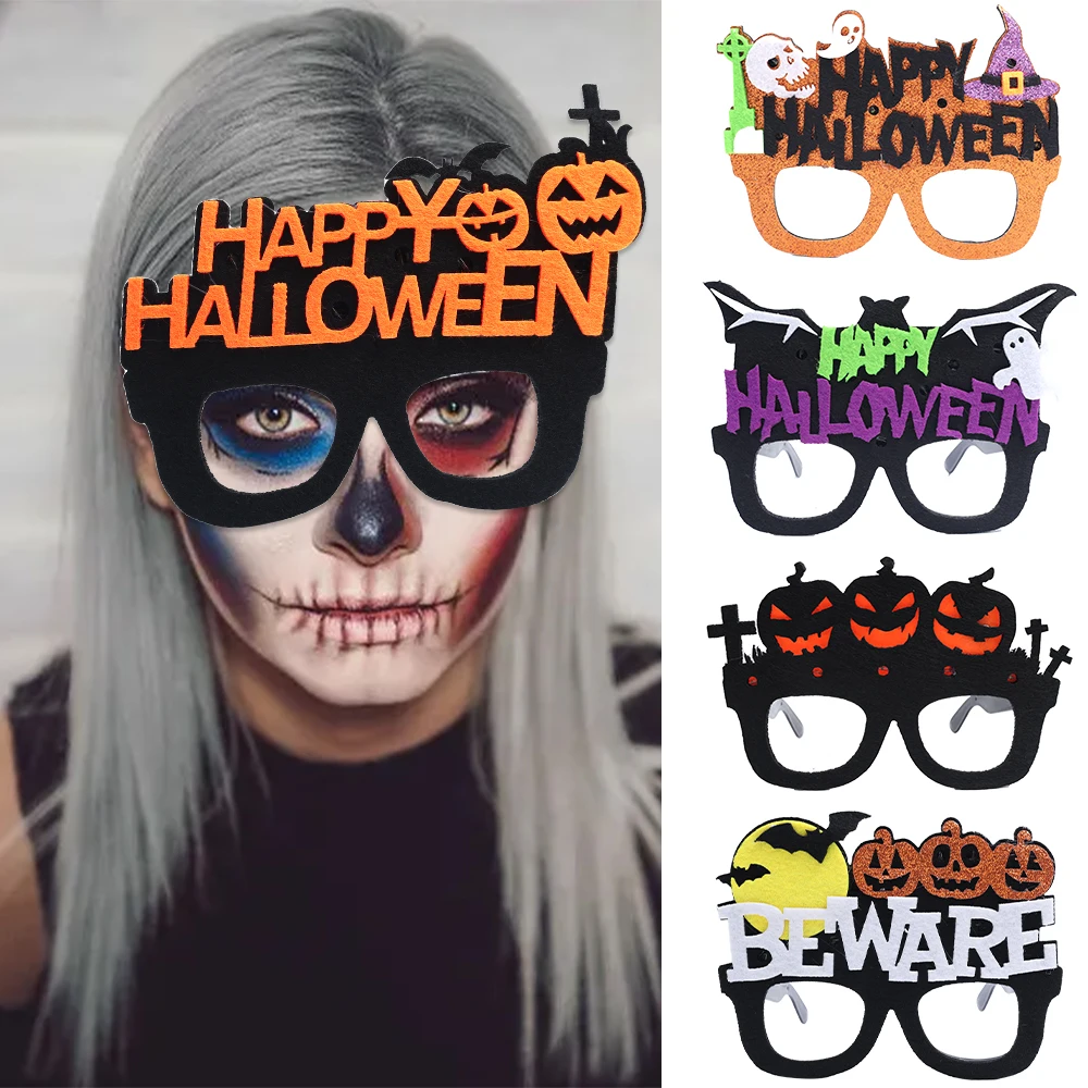 Halloween Party paper Glasses Novelty Pumpkin Bat Spider Web shape Glasses Photo Props Cosplay Halloween Dress Up kids Gifts