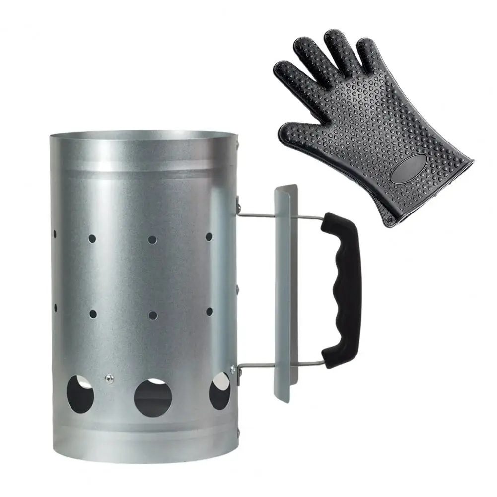 Quick Ignite Charcoal Bucket Stainless Steel for Outdoor Bbq Camping Picnics Burner Container