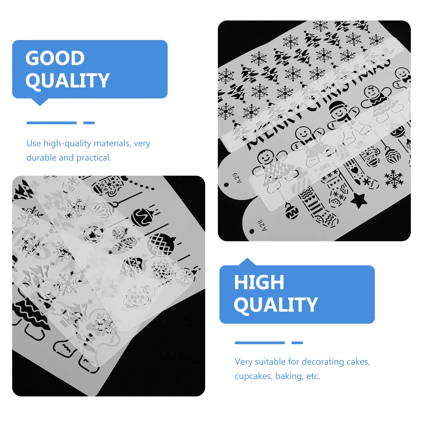 

1Set Cake Molds Highquality Plastic Stencils Comfortable Hand Feel DIY Cake Art Molds Baking Tools Baking Templates