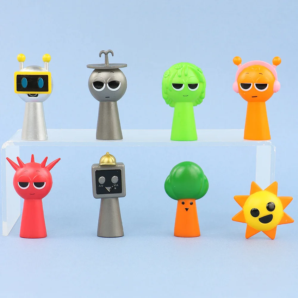 

8/12 шт. Kawaii Sprunki фигурка куклы креативный мультфильм милые канцелярские принадлежности набор ручек детская настольная декоративная игрушка модель из ПВХ подарок