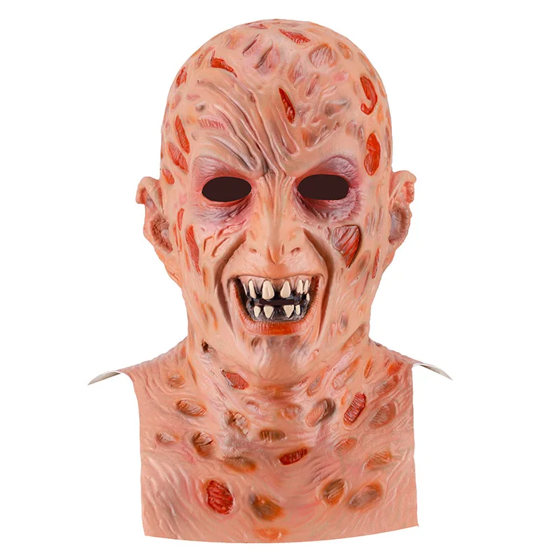 

terrifying halloween Realistic blood masks images Freddy Krueger Latex with Mask hat and Gloves party novelties