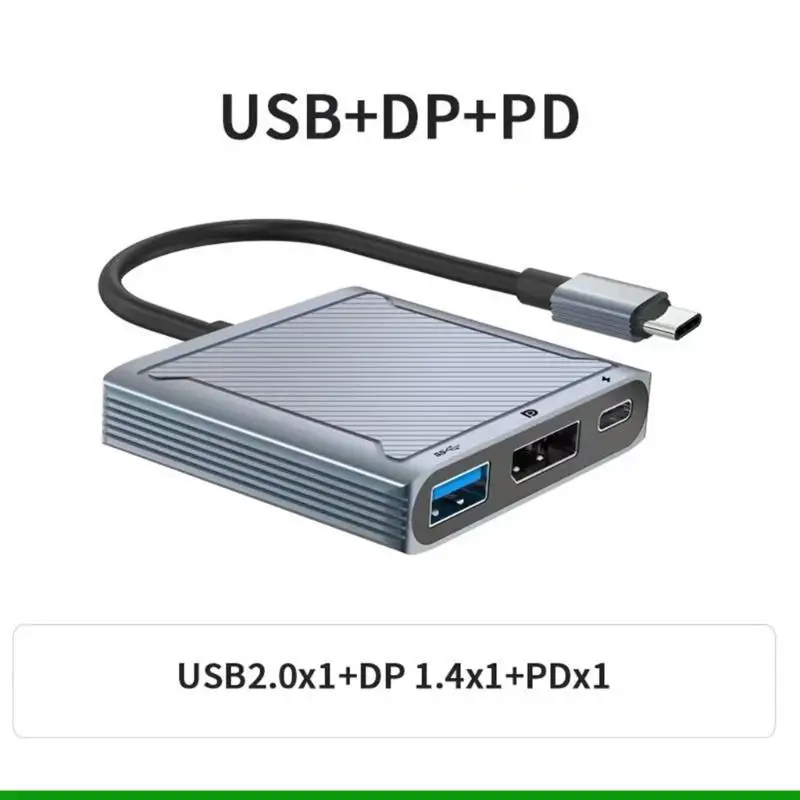 

U55C 3 in 1 Type-C Display Port HUB Docking Station DP1.4+ PD100W 5Gbps Fast- Charging Extender USB Adapter DP7680x4320