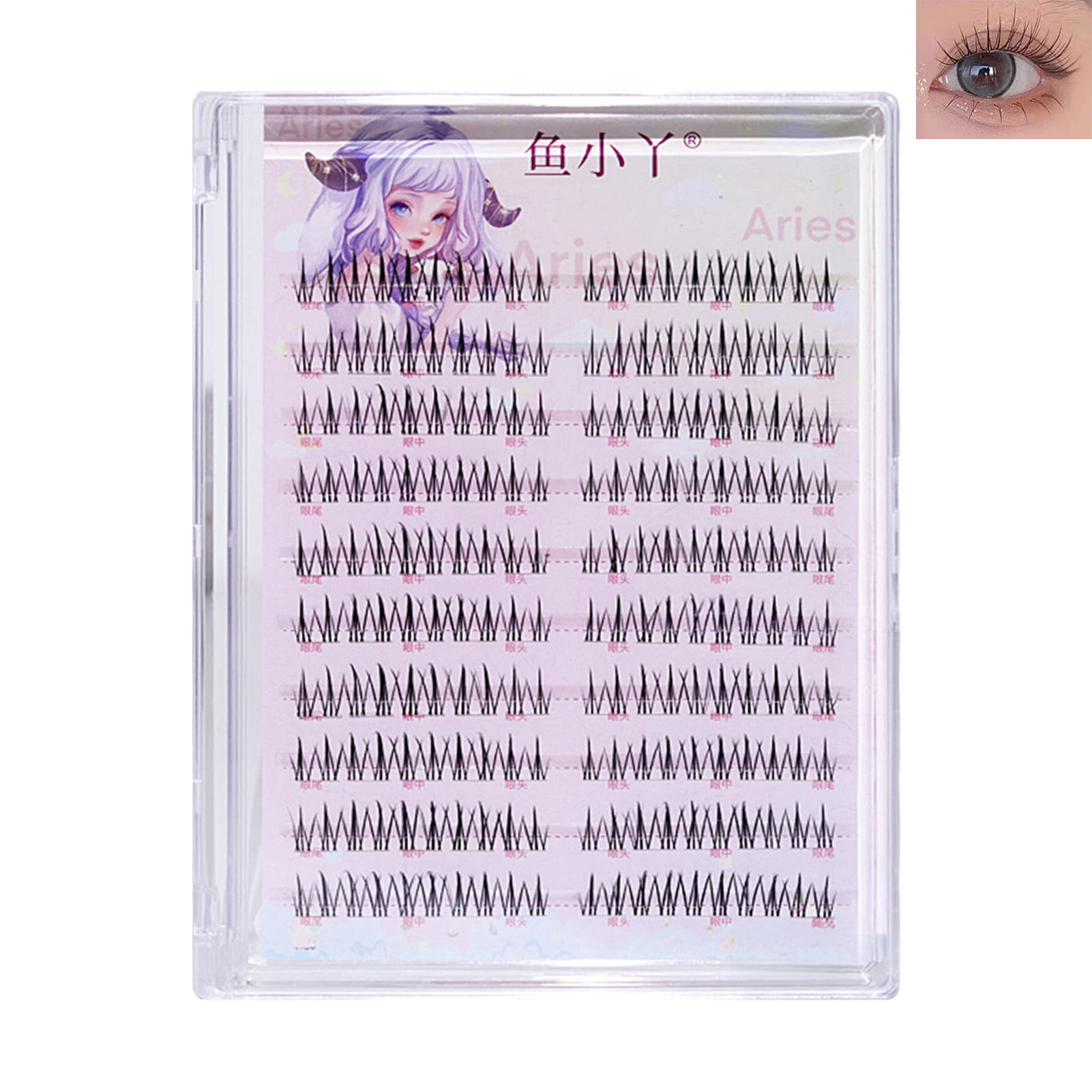 10 صفوف فردية رموش يومية الشباك Wispy رمش العنقودية أنيمي الطبيعية مجزأة مانغا كثيفة الرموش الصناعية أدوات ماكياج