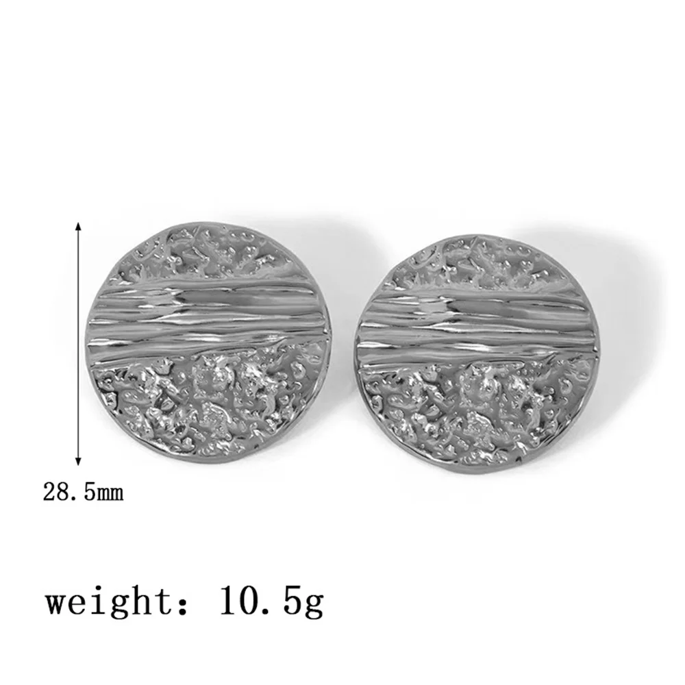 Gold Color Round Stud Earring Trendy Women\'s Earrings Retro 316L Stainless Steel Earrings Fashion Party Jewelry Accessories