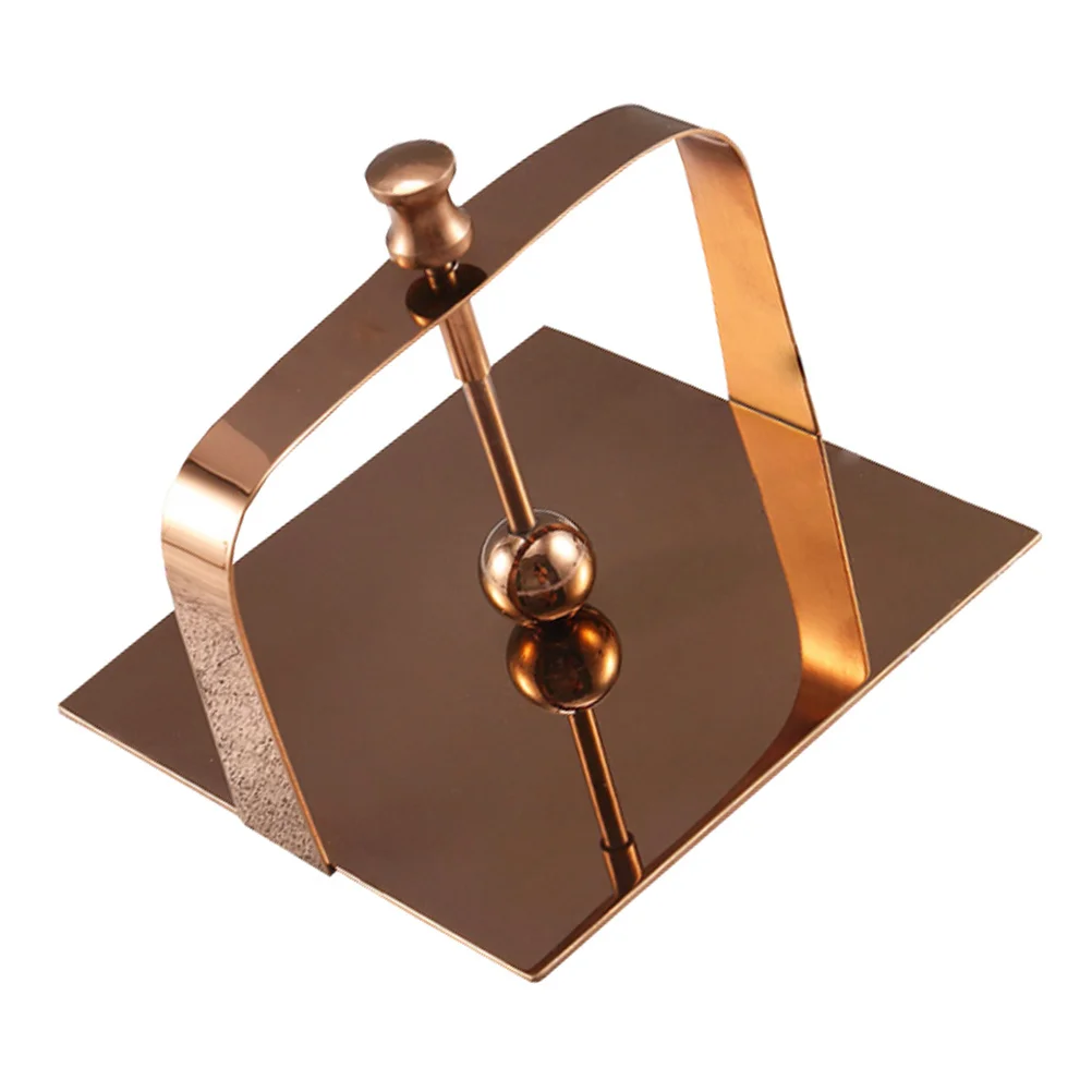 

1Pcs Napkin Holder Stainless Steel Desktop Tissue Holder Rose Gold Square Design Paper Rack Napkin Dispenser