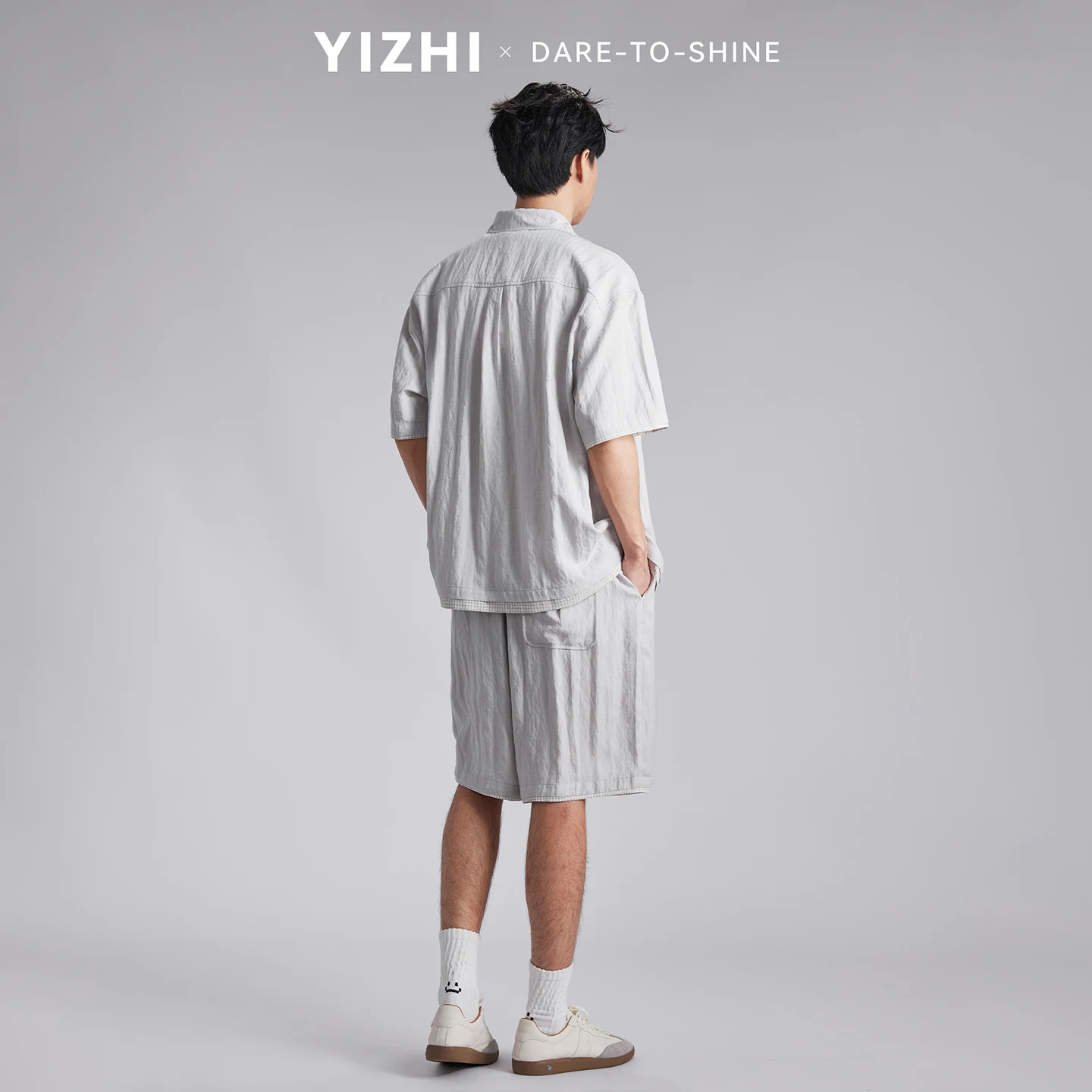 Fashion Men Lyocell Linen Two Piece Set 2026 Summer Lapel Loose Casual Cool Feel Shirt And Shorts Outfit - Image 4