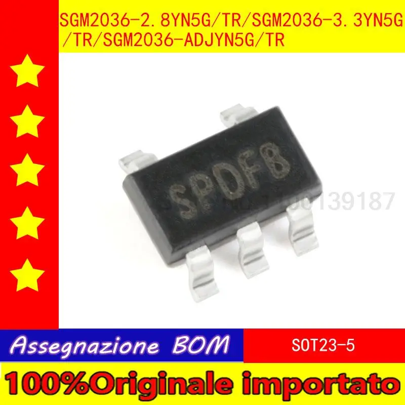 50pcs/lot  Home furnishings SGM2036-2.8/3.3 / ADJYN5G/TR SOT23-5 low dropout linear regulators