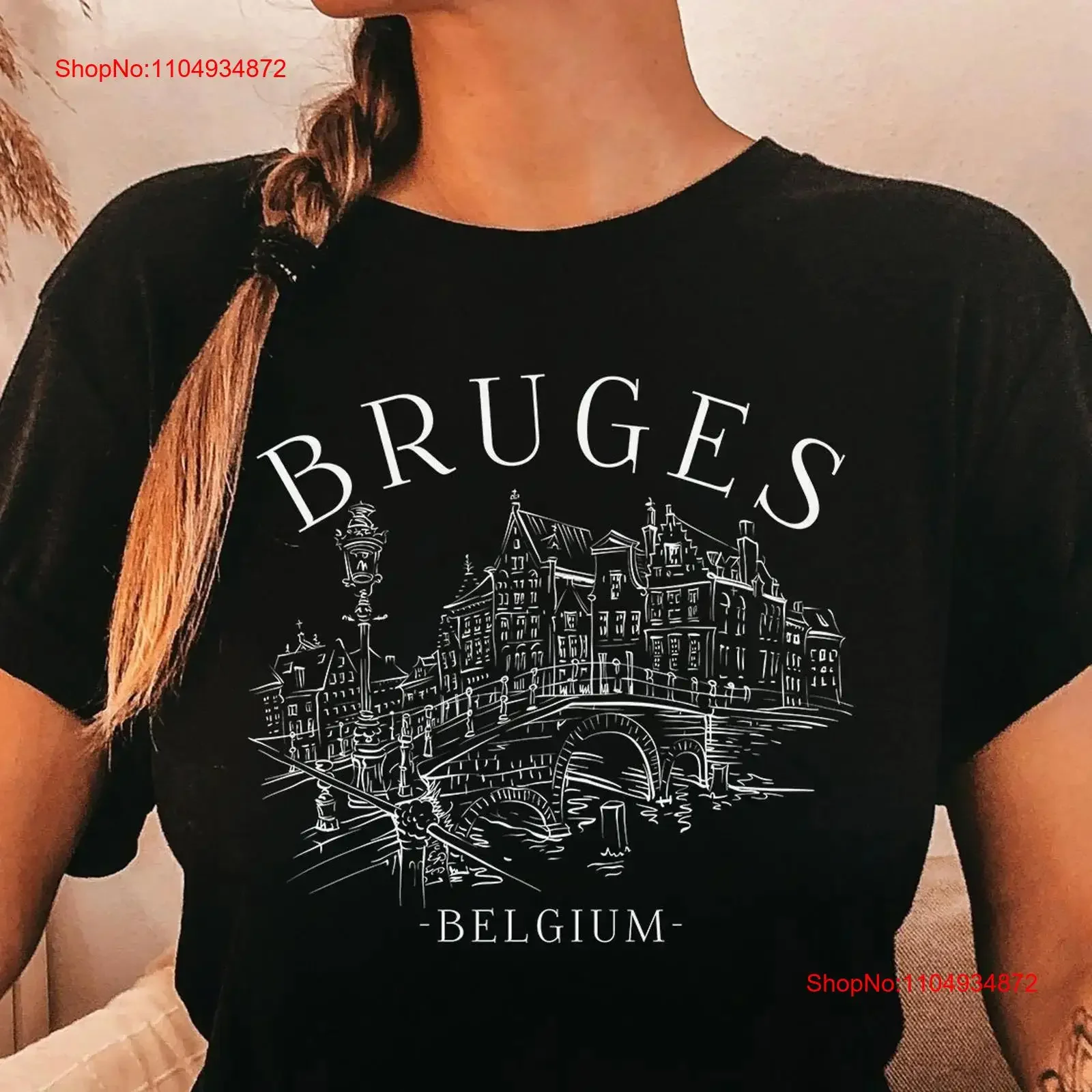 Bruges T Shirt Belgium Clothes travel home city to gift vintage Washed Breathable fashion Casual Stretched Slightly Unisex