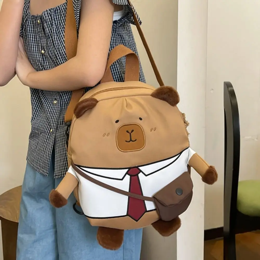 Large Capacity Capybara Backpack Children Bag Travel Backpack Laptop Backpack Nylon Knapsack Bag Book Bags Birthday Gifts