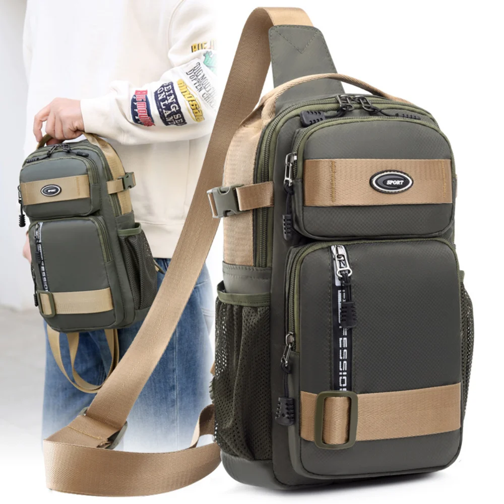 Modna wielofunkcyjna męska torba na ramię Outdoor Sling Crossbody torby dla mężczyzn Trend podróżny sportowa torba na klatkę piersiową o dużej pojemności