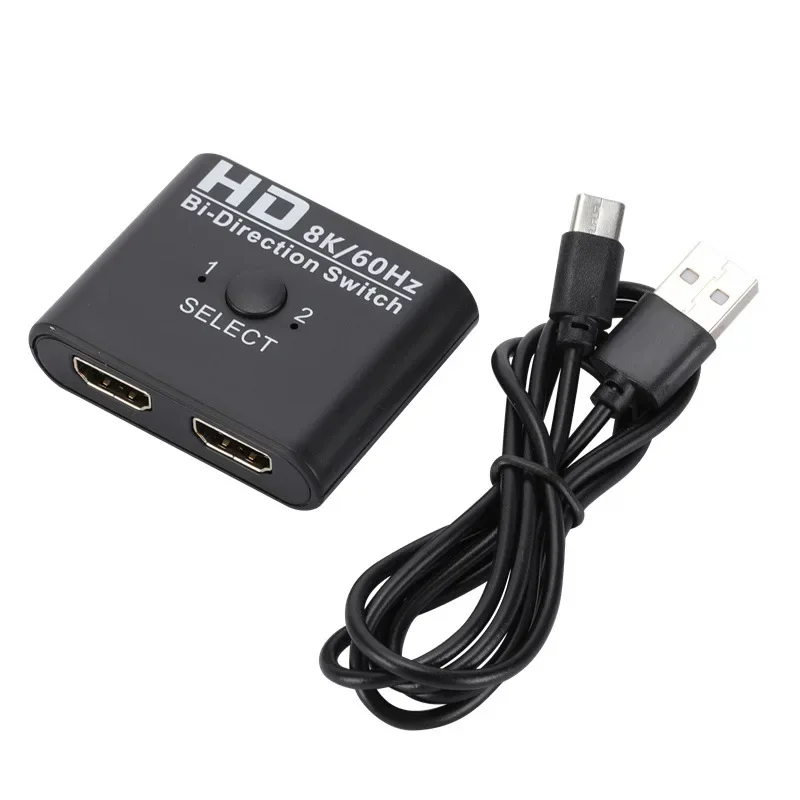 4K/8K 60Hz HDMI-Compatible Switch Splitter Bi-Direction HDMI-compatible Switcher 2 in1 Out for PS4 TV Box Switcher Adapter