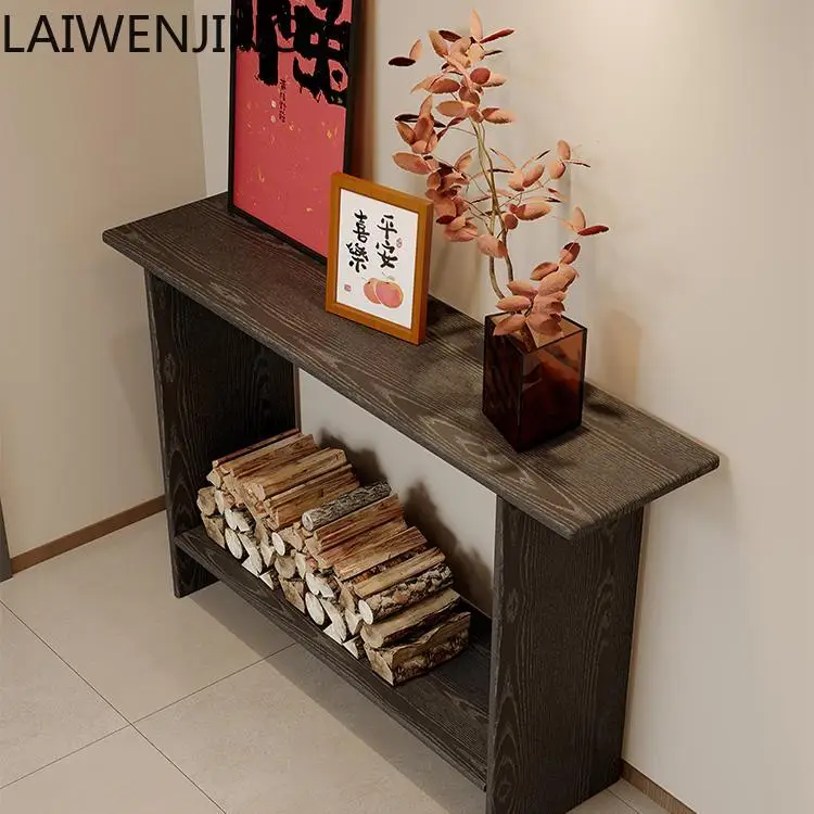 

SGF solid wood entrance table, extremely narrow shelf case, new Chinese style wall narrow table