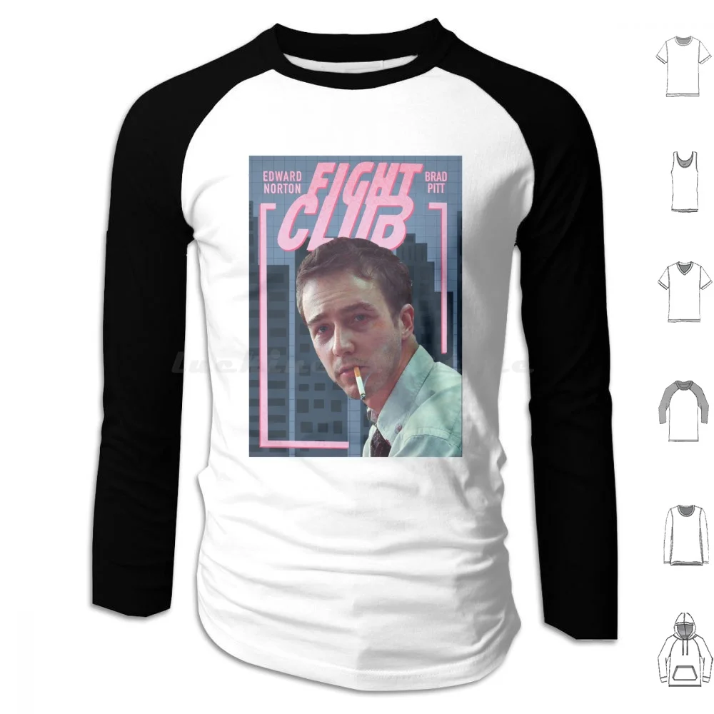 ملصق فيلم بديل لنادي القتال مع غطاء للرأس بأكمام طويلة لنادي القتال براد بيت كلوب فيلم تايلر دوردن إدوارد نورتون