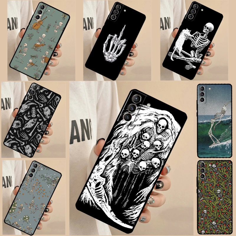 Bones Skeleton For Samsung Galaxy S20 FE S21 FE S22 S23 Ultra S8 S9 S10 Note 10 Plus Note 20 Ultra Case