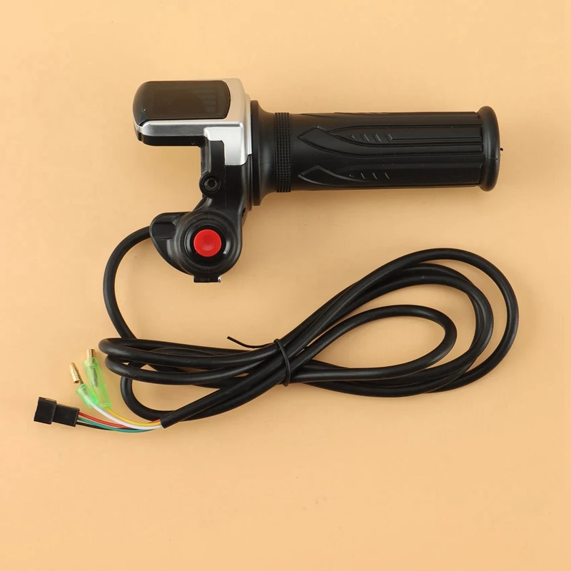 2X 48V Electric Bicycle Scooter Speed Throttle Grip LCD Display With Switch Ebike Twist Throttle Accelerator Handlebar