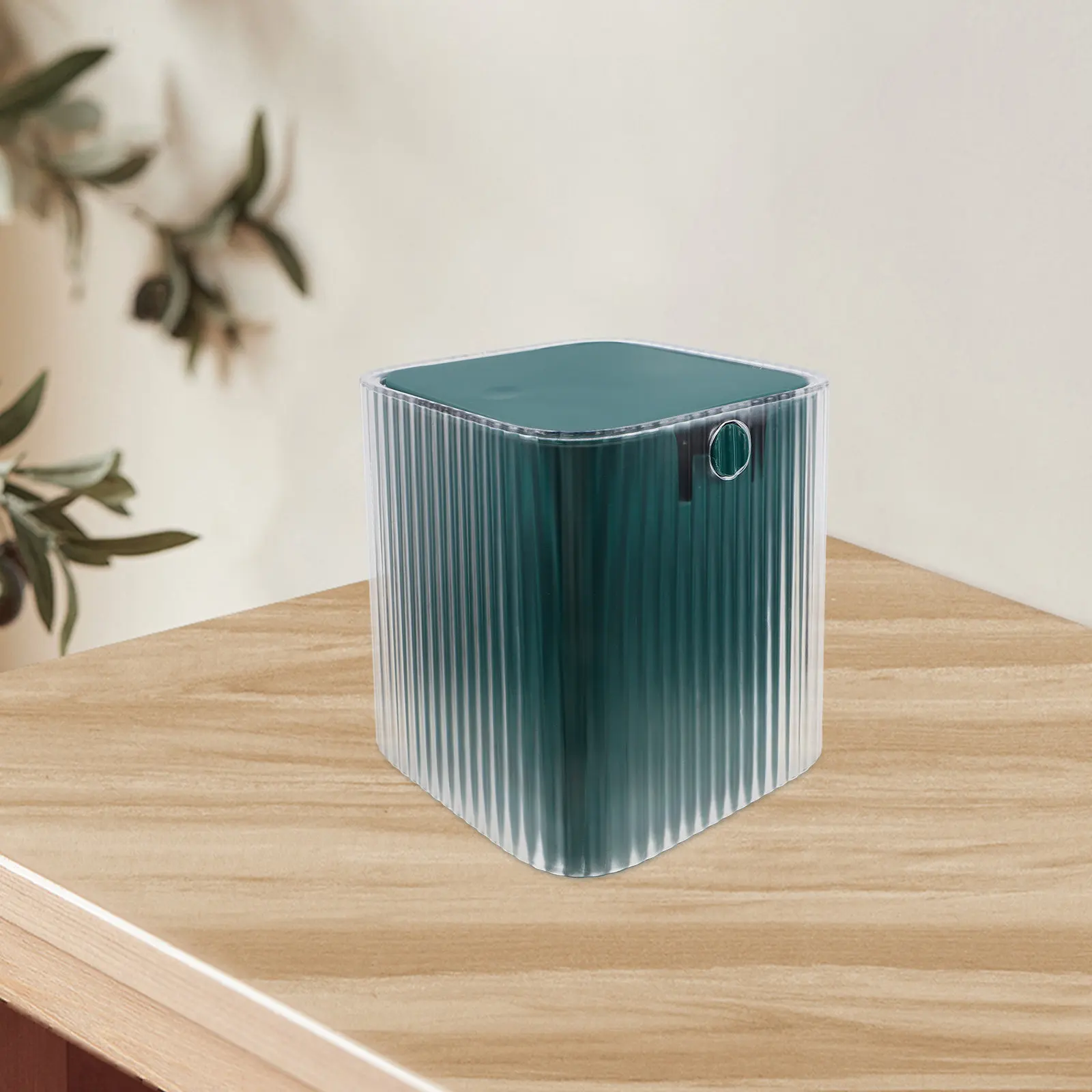 

Mini Push Top Trash Can for Desk Tabletop Bedroom Office Compact Elegant Modern Small Desktop Garbage Bin with Lid Space Saving