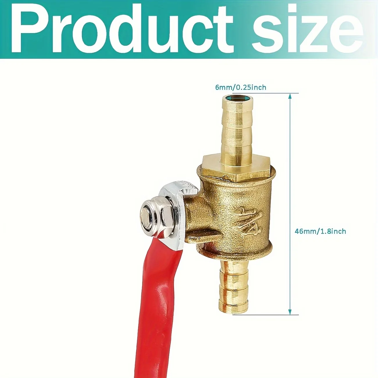 1 PC Hand-Held Red-Handle Ball Valve, 1/4