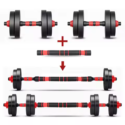 Conjunto de halteres ajustáveis de 20 kg, ideal para musculação, levantamento de peso e acessórios para academias domésticas