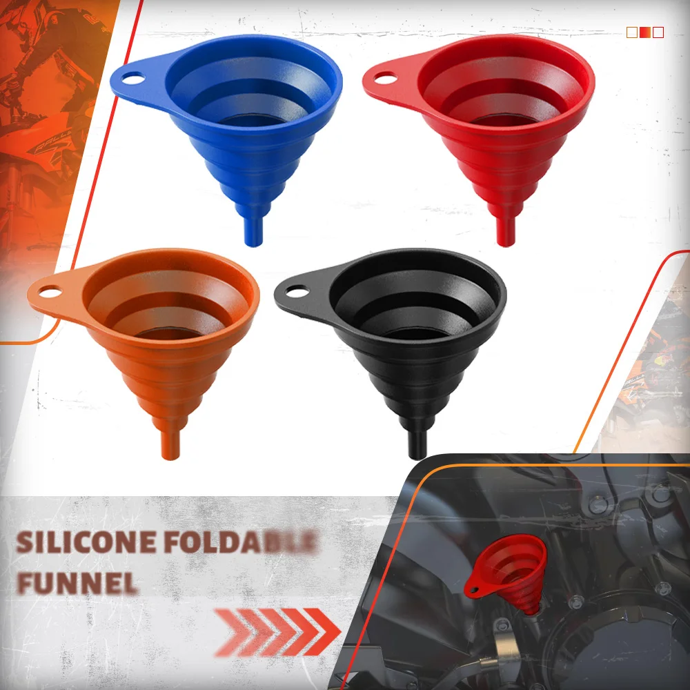 For Yamaha FZR400 FZR600 FJR1300 XJR1300 Universal Motrcycle Engine Collapsible Silicone Liquid Funnel FZR 400 600 XJR FJR 1300