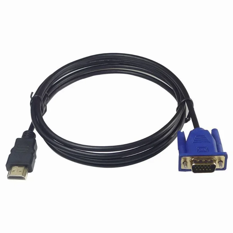 1.8M/3M HDMI-compatible Cable To VGA 1080P HD with Audio Adapter Cable   VGA Cable Dropshipping Plug Non-slip Desig Anti-wear