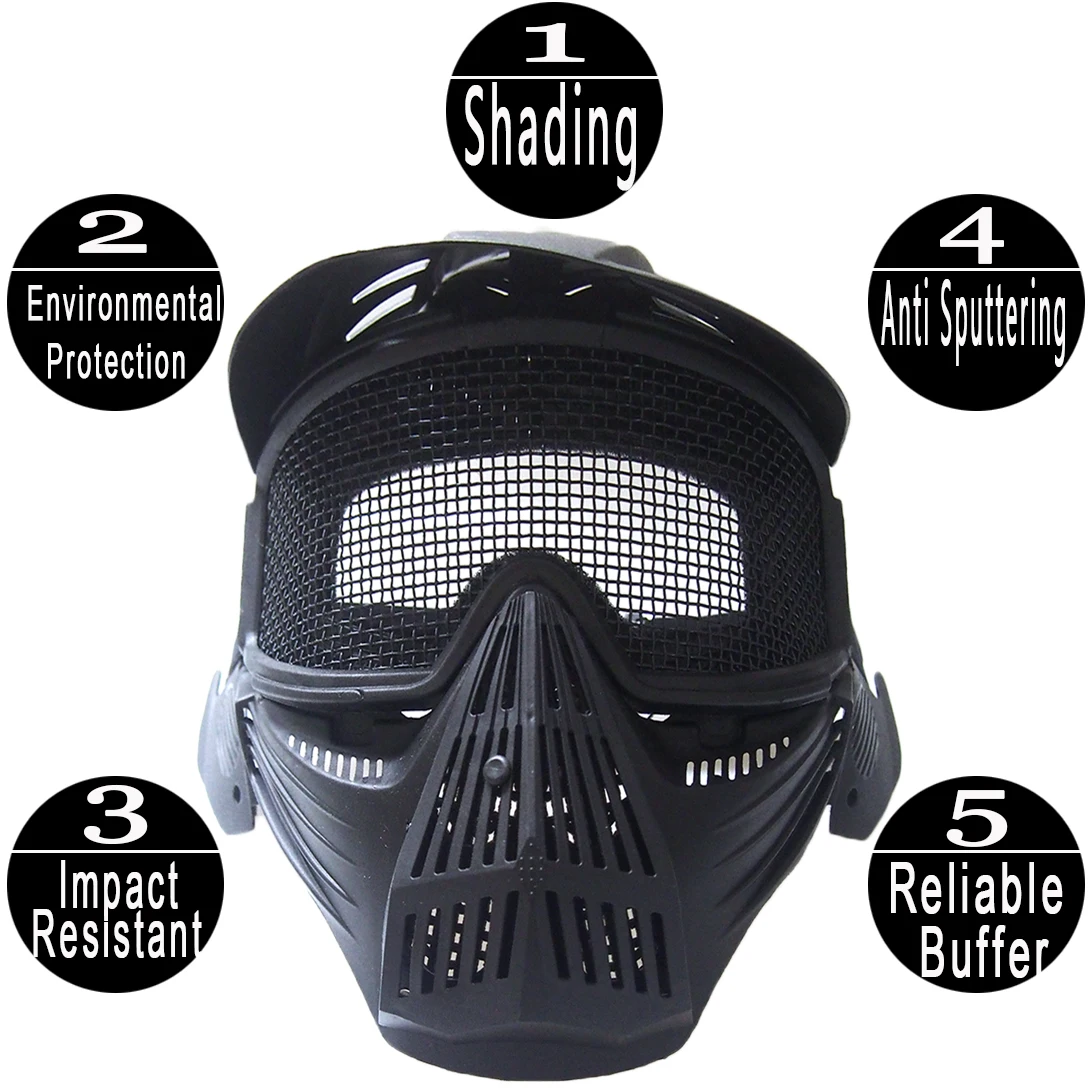 

ZLang Outdoor Comfortable ABS Mask with Steel Mesh Goggles Safety War Game Full Face Tactical Mask Paintball Airsoft Facemask