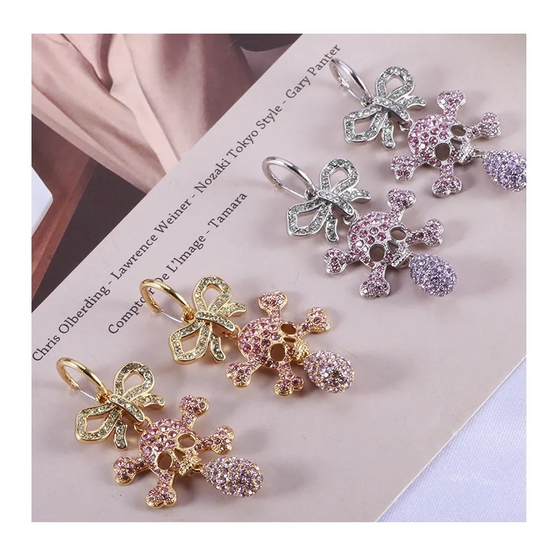 

Accessories Fashion Diamonds Sweet Bows Personality Exaggeration Skull Water Drops Pendant Planet Earrings
