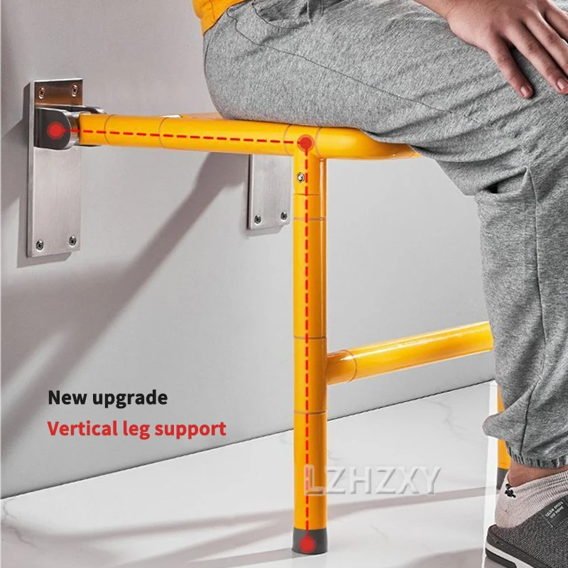 Wall Mounted Shower Seats Folding Shower Bench Bathroom Chair Stool With Non-slip Feet Drainage Holes for Elderly Disabled
