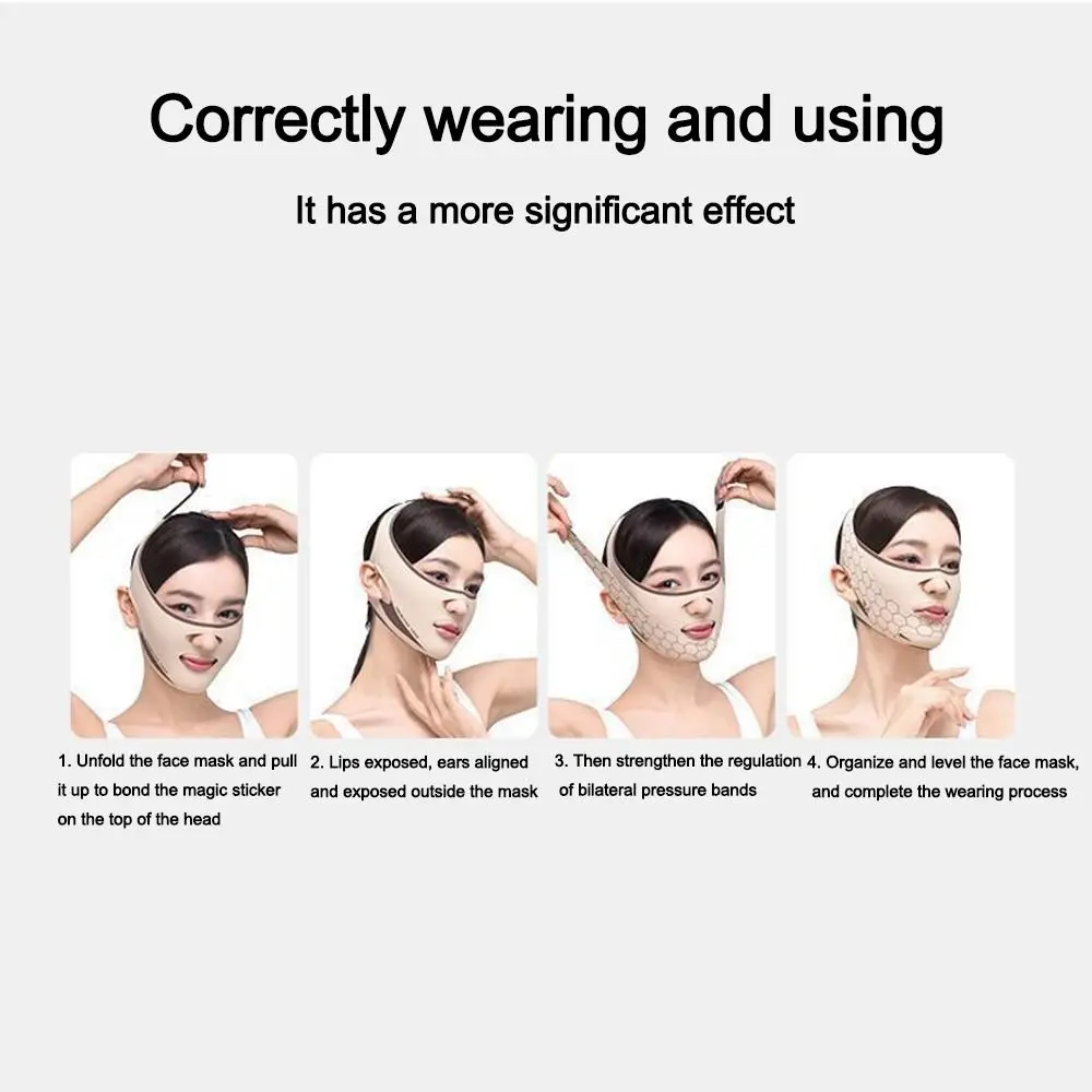 Adjustable Face Sculpting Sleep Mask Breathable Cooling Face Lifting Tightening Belt V Shaped Resuable V Line Shaping Mask