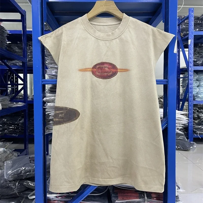 Cactus Jack Oversized T Shirt Men Women Skeleton Print Utopia Sleeveless Vest T-Shirts Pure Cotton Tshirts