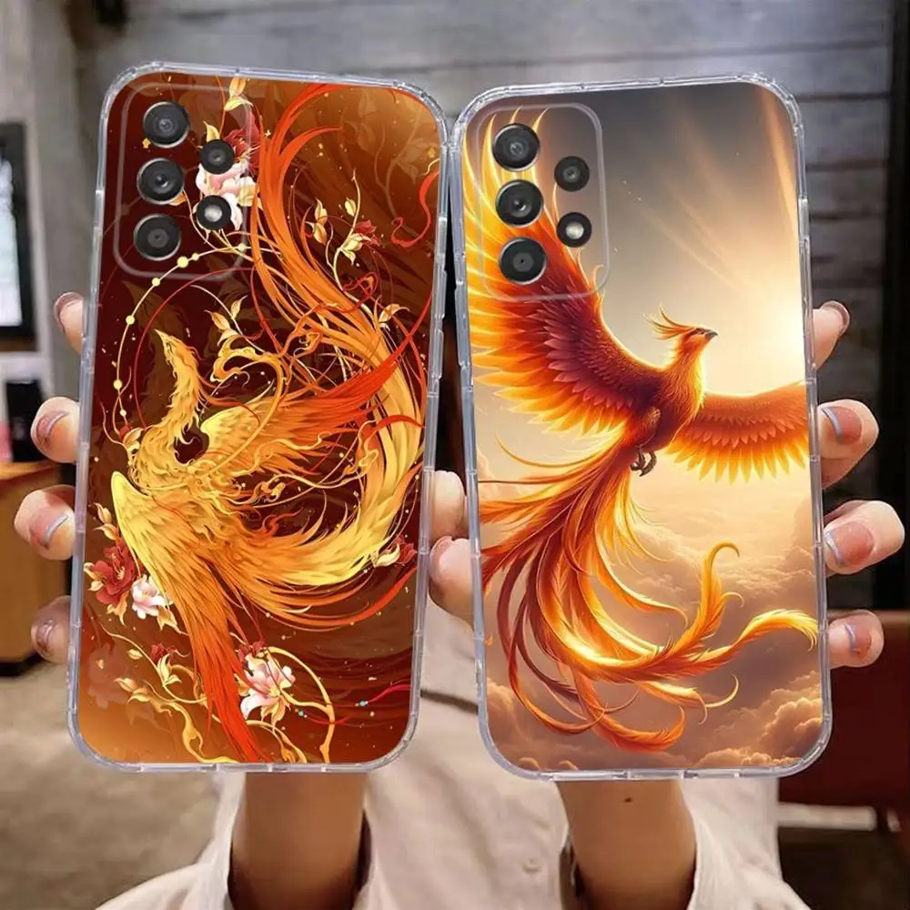 

Red Golden Cool Phoenix Phone Case For Samsung Galaxy A,71,70,52,51,40,31,50,50S,30S,21S,12,10,Note20ultra Transparent Cover