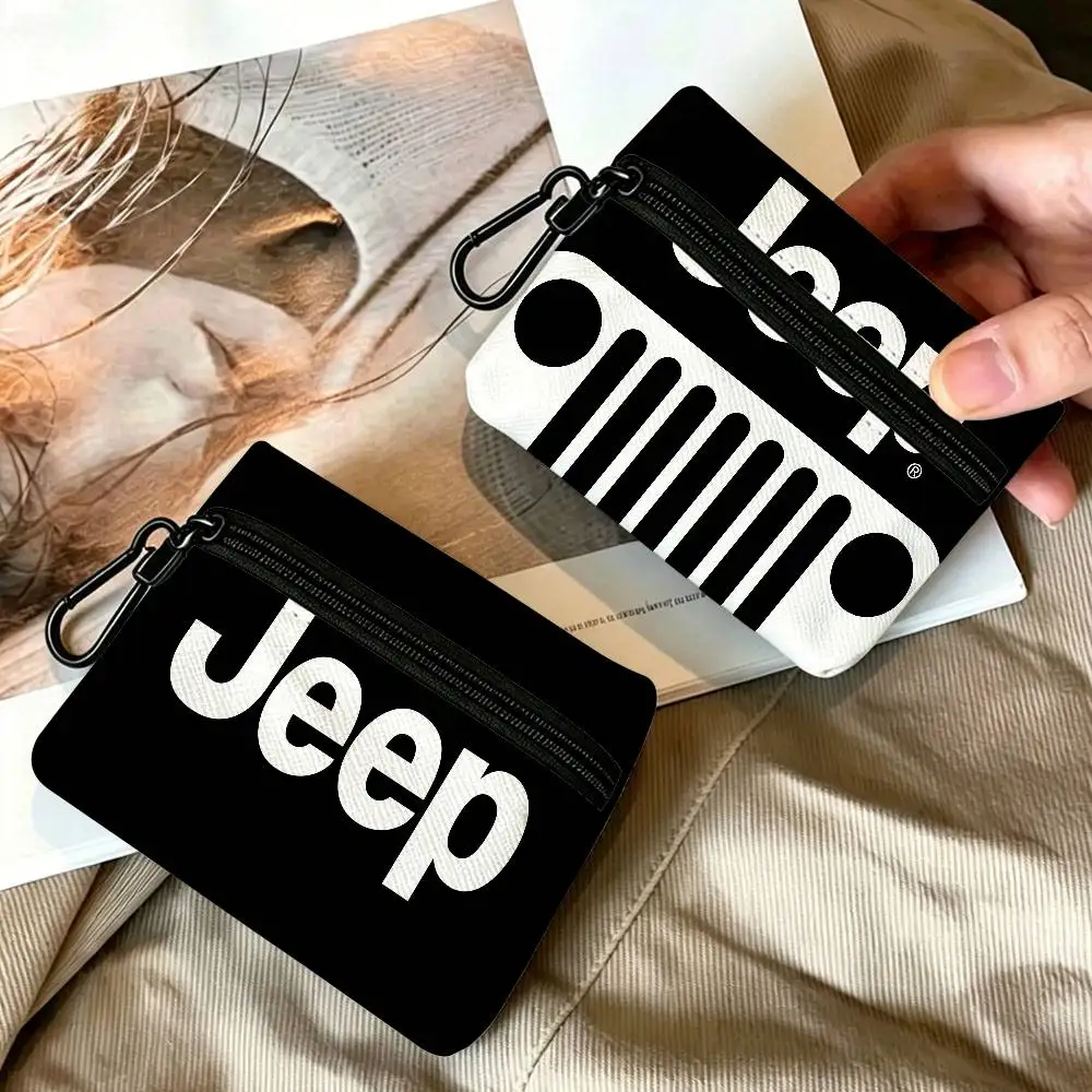 J-Jeep car Oxford Cloth Zipper Wallet Multifunctional Hanging Coin Bag For Credit Cards Keys Coins Earbuds