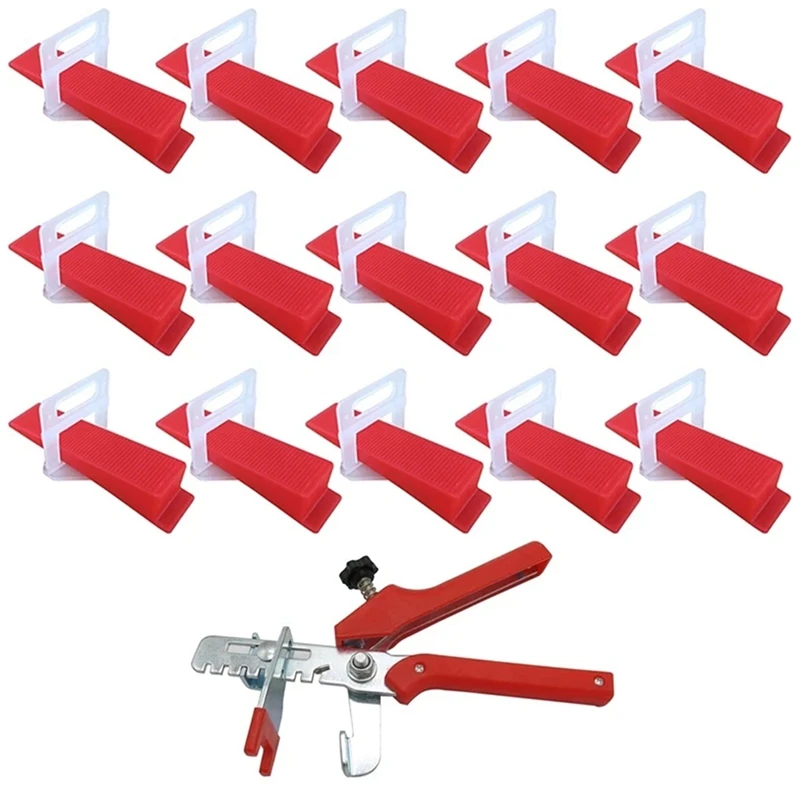 

Hot Tile Leveling System 2Mm 300Pcs Clips+100Pcs Wedges +1Piece Plier Plastic Tiling Tools Tile Spacer