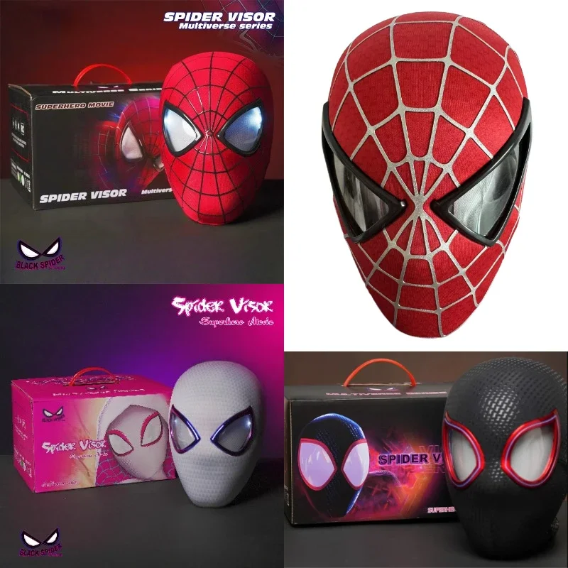 Spiderman Mask The Amazing Spider-Man Gwen Miles Luxury Helmet Remote Eyes Movable luminescence Mask Cosplay Mask Model