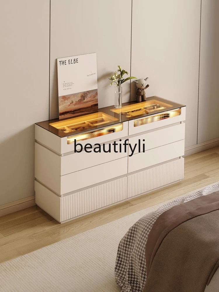 

Bedroom eight-bucket cabinet with lamp, bedside drawer, locker, large capacity cloakroom, island platform jewelry side cabinet