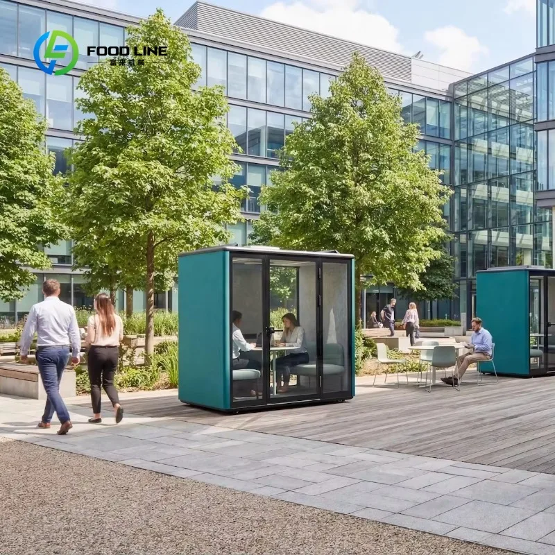 Customized Modern Outdoor Four-Person Soundproof Acoustic Booth with Privacy for Office Hotel Villa Hospital & Warehouse Use
