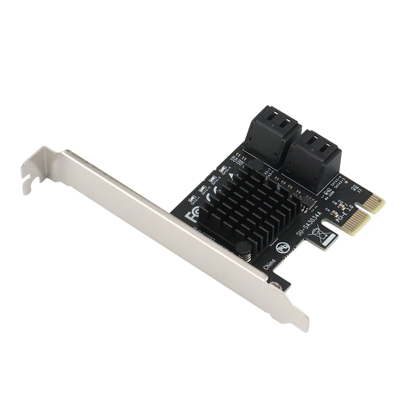 Disque dur PCI-E 4X vers SATA 3.0, 6 000 cartes, 4 ports, transfert pleine vitesse, 6 000 IPelasticity, pour Win7 / 8 / 10 / Linux