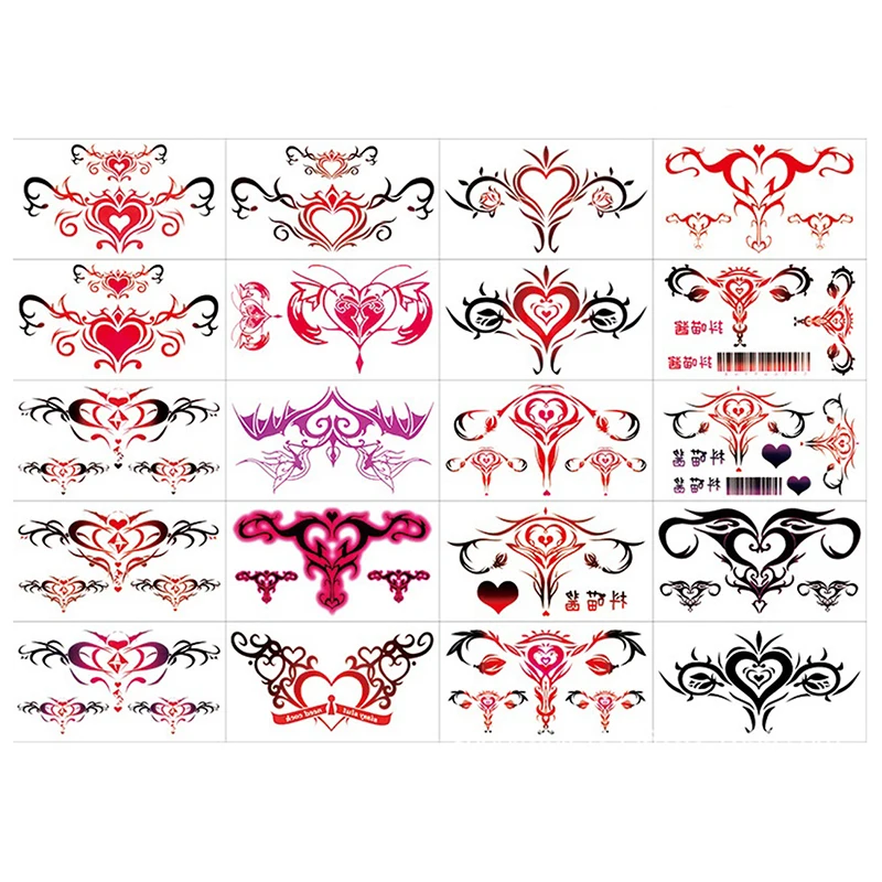 10/20Pcs Womb Tattoo Stickers For Women Waterproof Temporary Tattoos Stickers Fake Body Art Sexy Simulation Navel Sticker