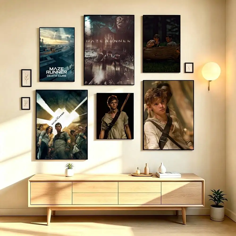 T-The Maze Runner Sci-Fi Movie  Poster Waterproof Wall Art Sticker For Bar Living Room Vintage Decor High Quality Print Gift