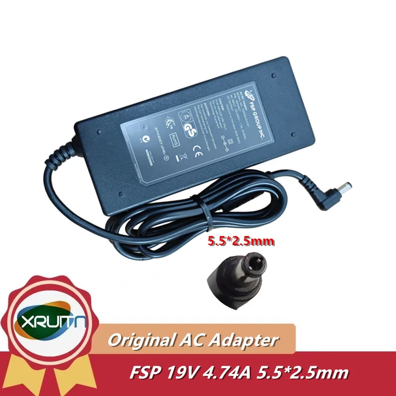 Оригинальный адаптер питания FSP FSP090-DVCA1 40039627 AC/DC, 90 Вт, 19 В, 4.74 А, 5.5*2.5 мм, с переключателем ВКЛ/ВЫКЛ.
