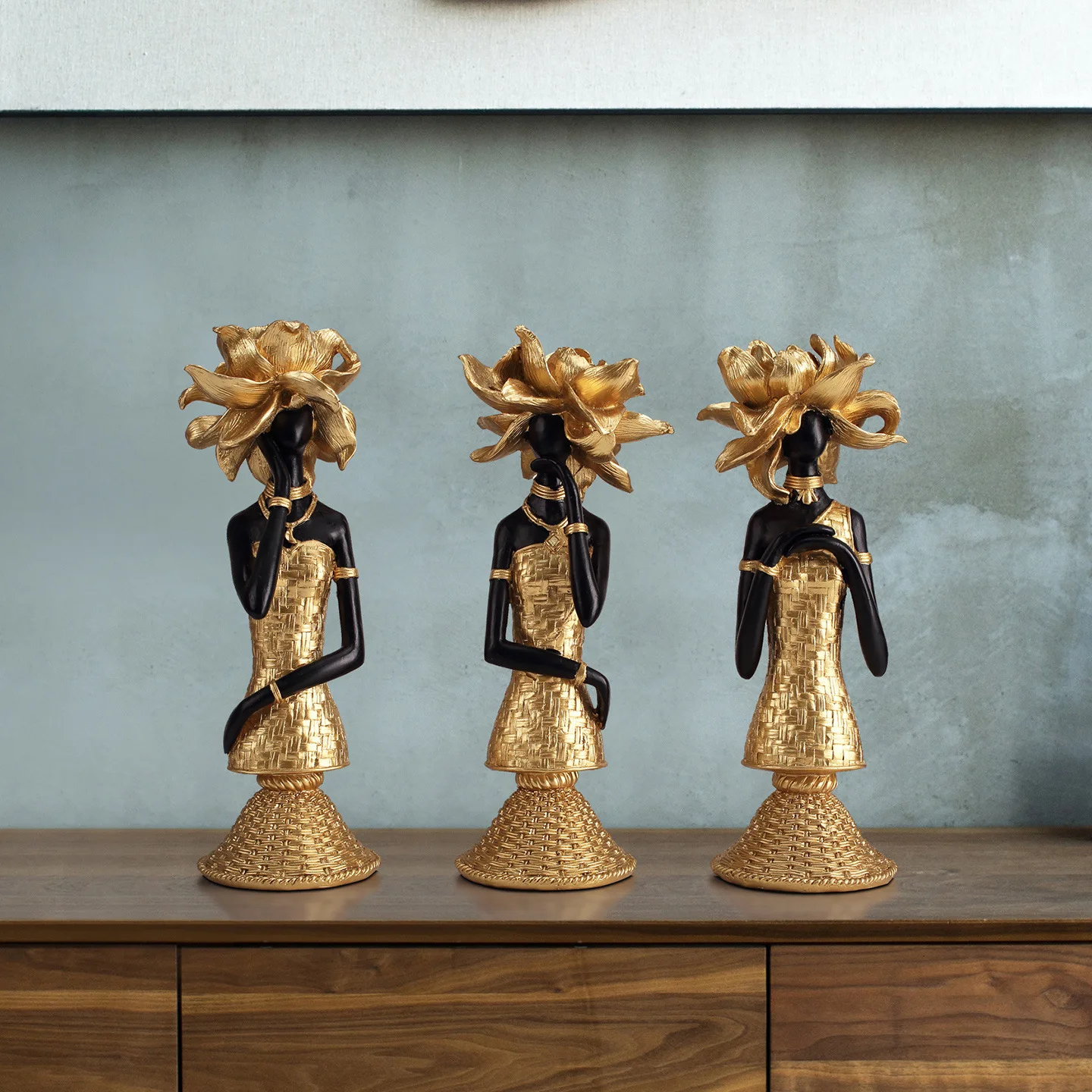 Golden Woven Pattern Luxury Art Ornament Living Room TV Cabinet Entrance Wine Cabinet Hotel Home Decoration