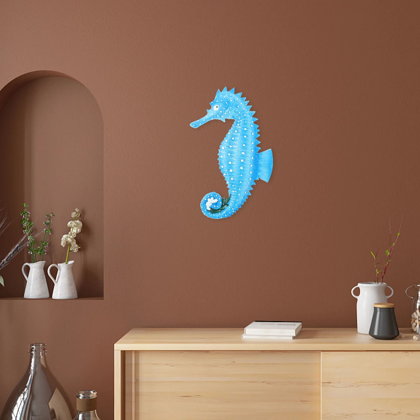 

Seahorse Wall Art Decoration Resin Seahorse Home Decor Indoor Outdoor Hanging Decorative Statue Room Animal Wall Hanging Garden
