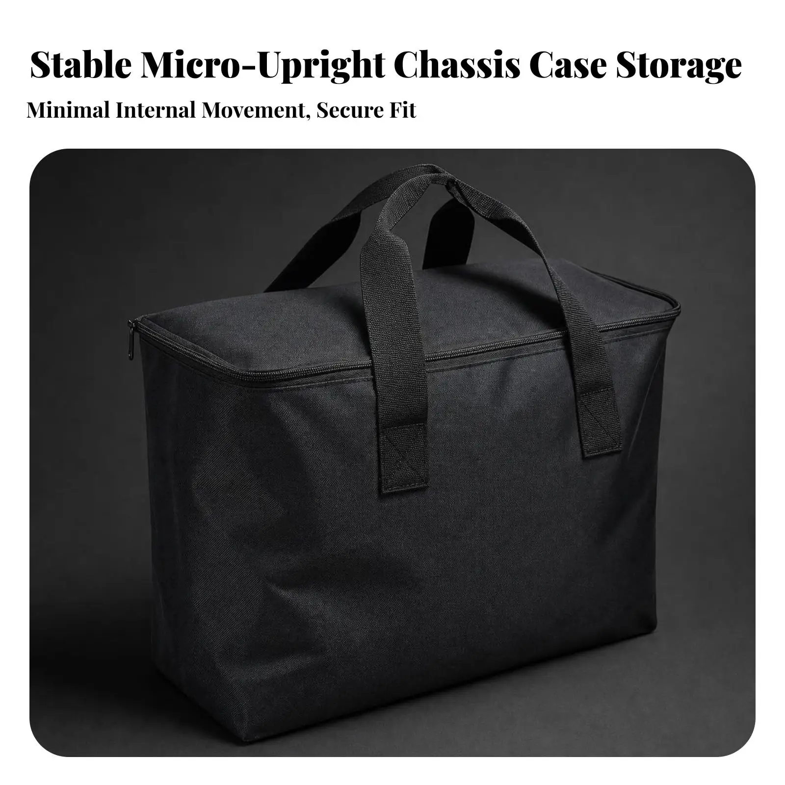 Desktop Tower Bag for PC Components Soft-sided Computer Carrier with Adjustable Dividers and Dual Handles