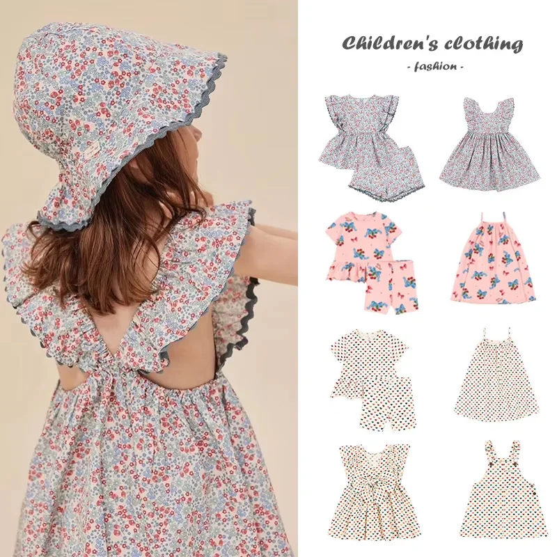 

Fashion Heart-shaped Summer Girl Dress 2025 New Flower Girl Dress Princess Dress Baby Jumpsuit Children's Top Shorts Clothing
